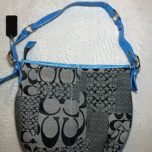Blue and Gray Coach Bag